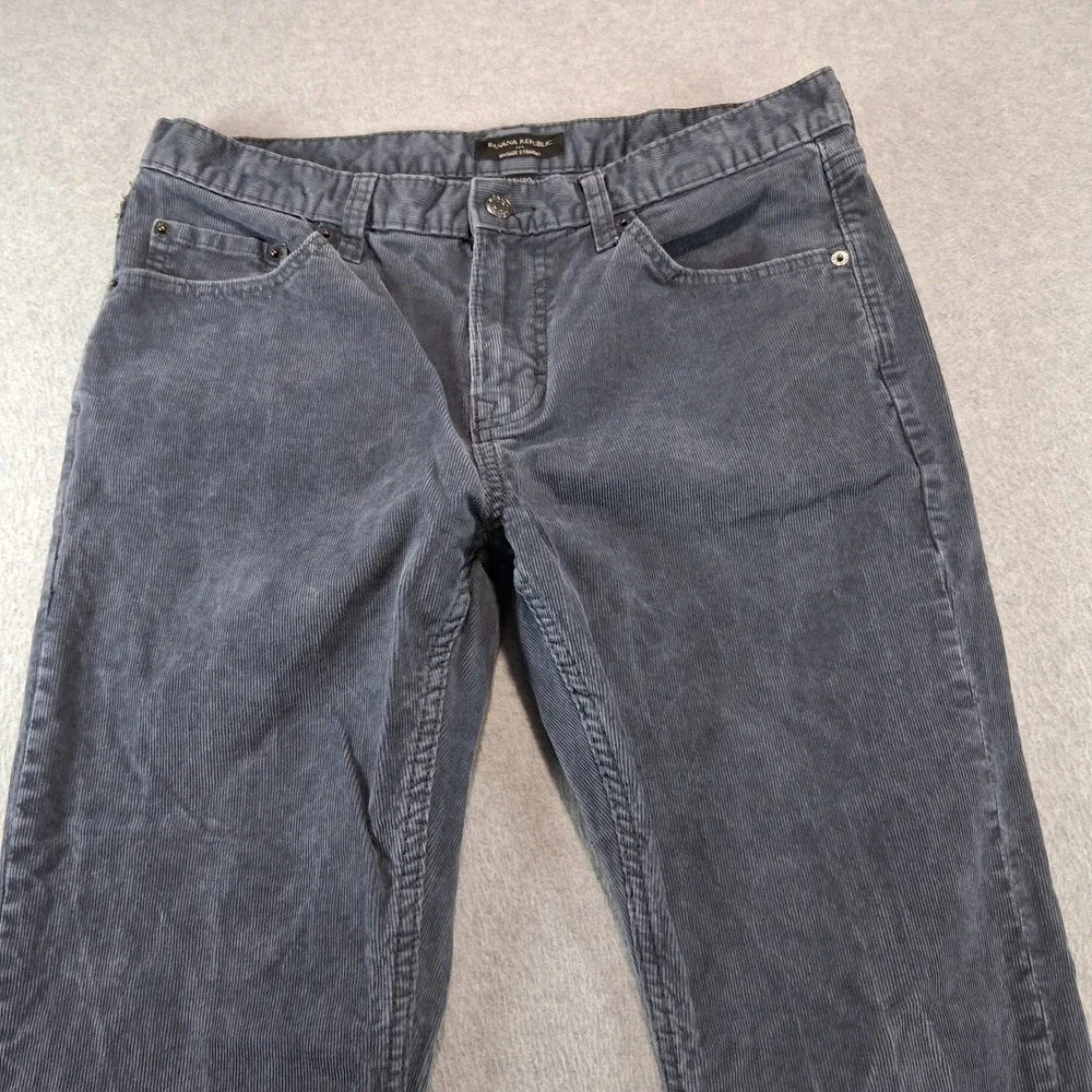 Banana Republic Corduroy Pants Men 33x30 Gray Vintage Straight Stretch